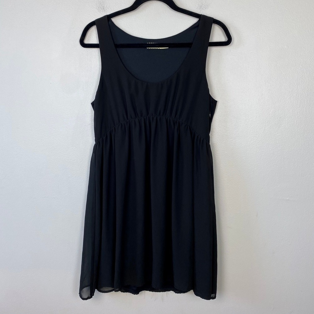Pins and Needles Babydoll Dress Black Empire Waist Little Black Dress‎ Medium